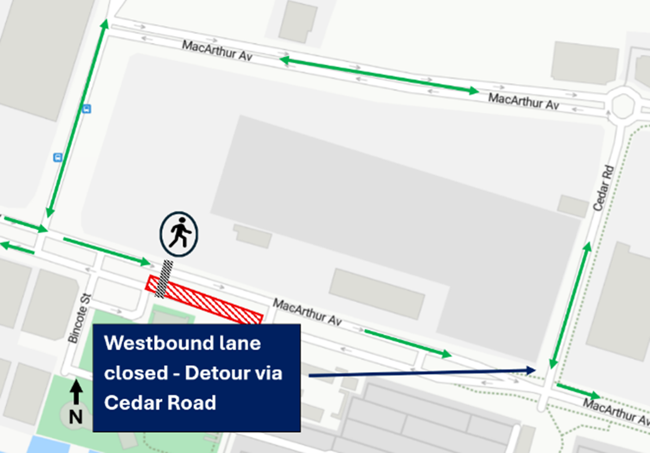 Westbound lane closure
