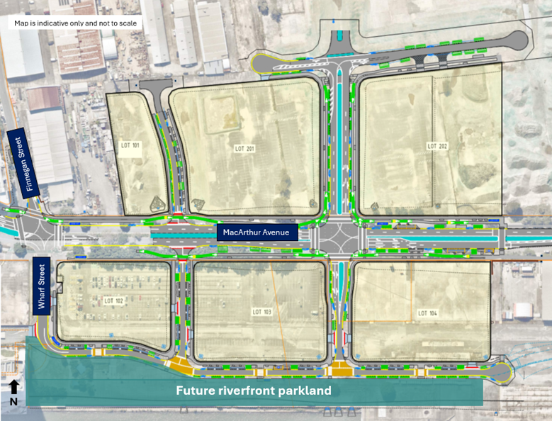 Northshore Hamilton - new development lots, road layout and future parklands