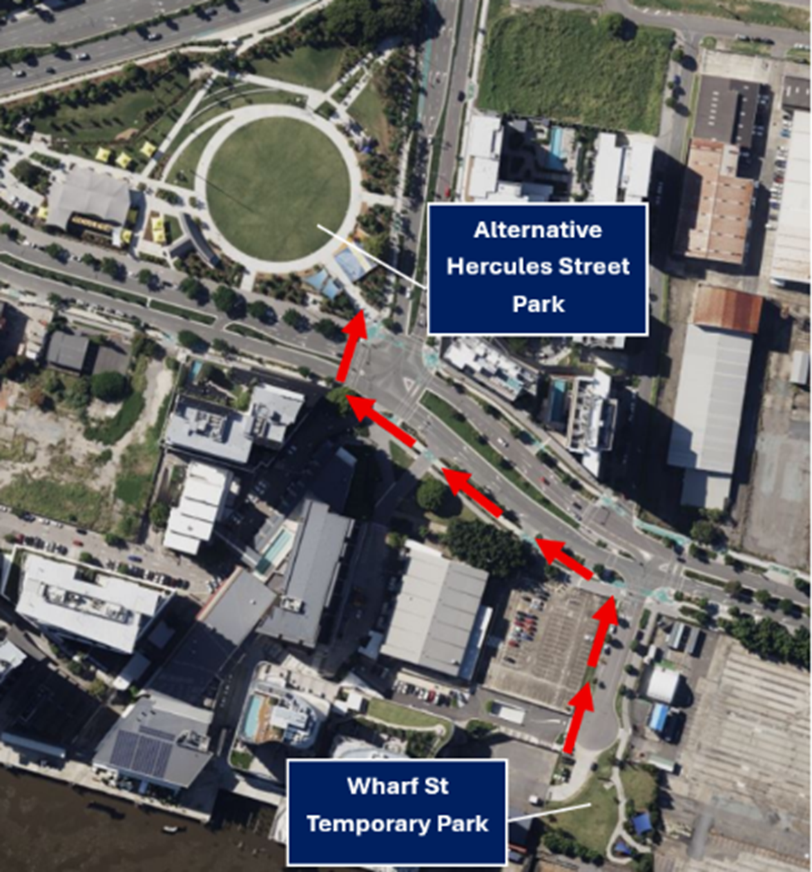 Wharf street temporary park - closure